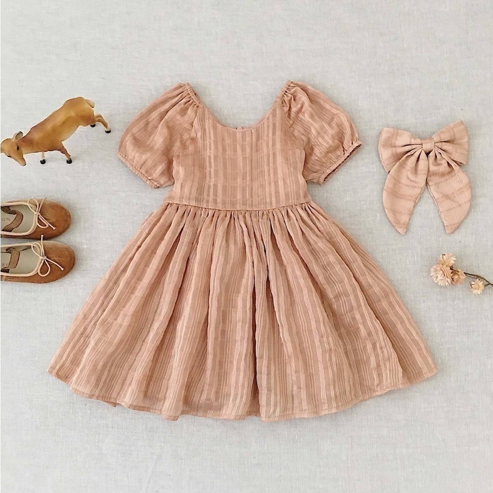 Noralee Luisa Dress In Mocha 6m baby girl